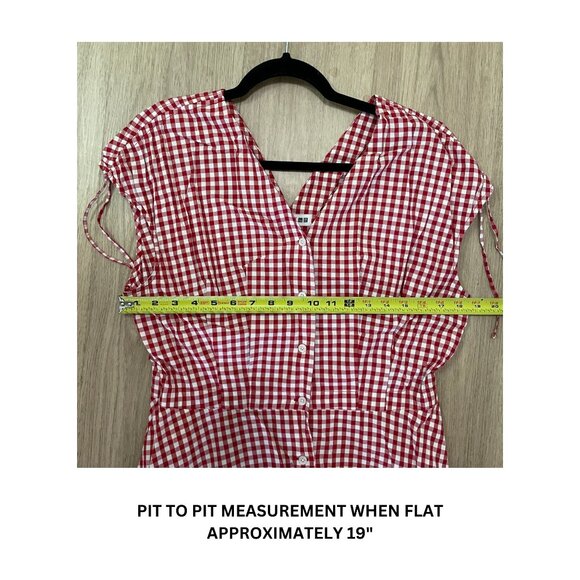 Ines de la Fressange for Uniqlo Red Gingham Dress in Size L - Picture 5 of 6